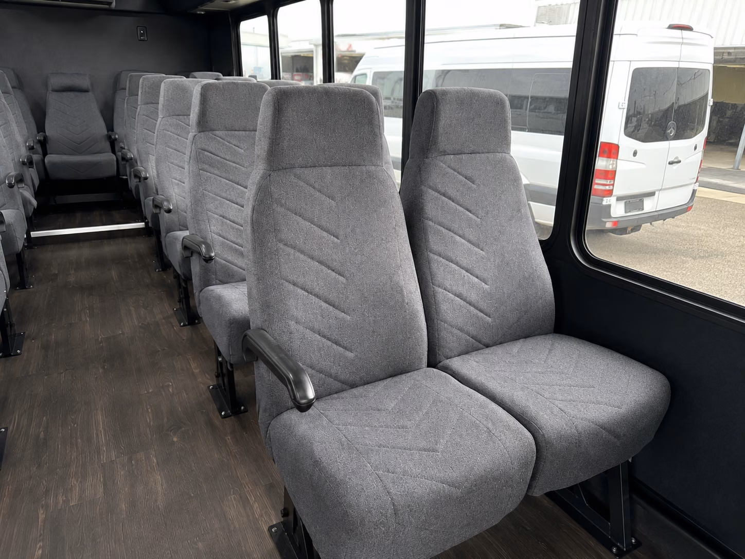 burbank 18 passenger minibus inside