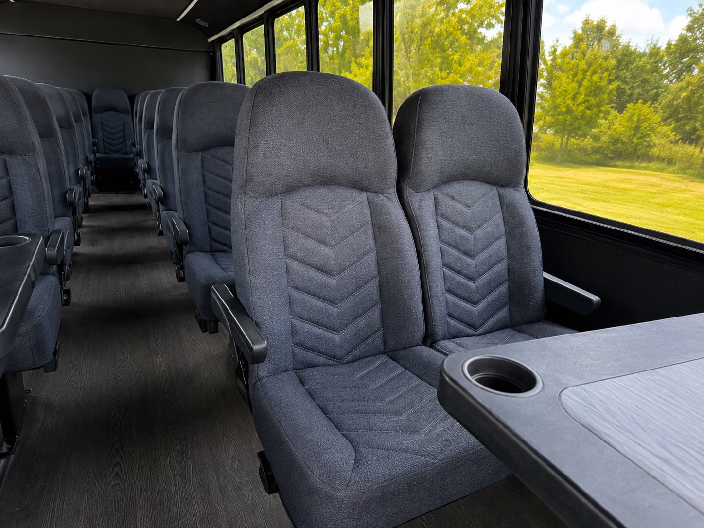 burbank 20 passenger minibus inside