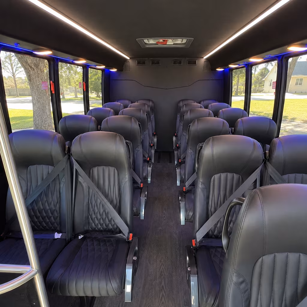 burbank 25 passenger minibus interior