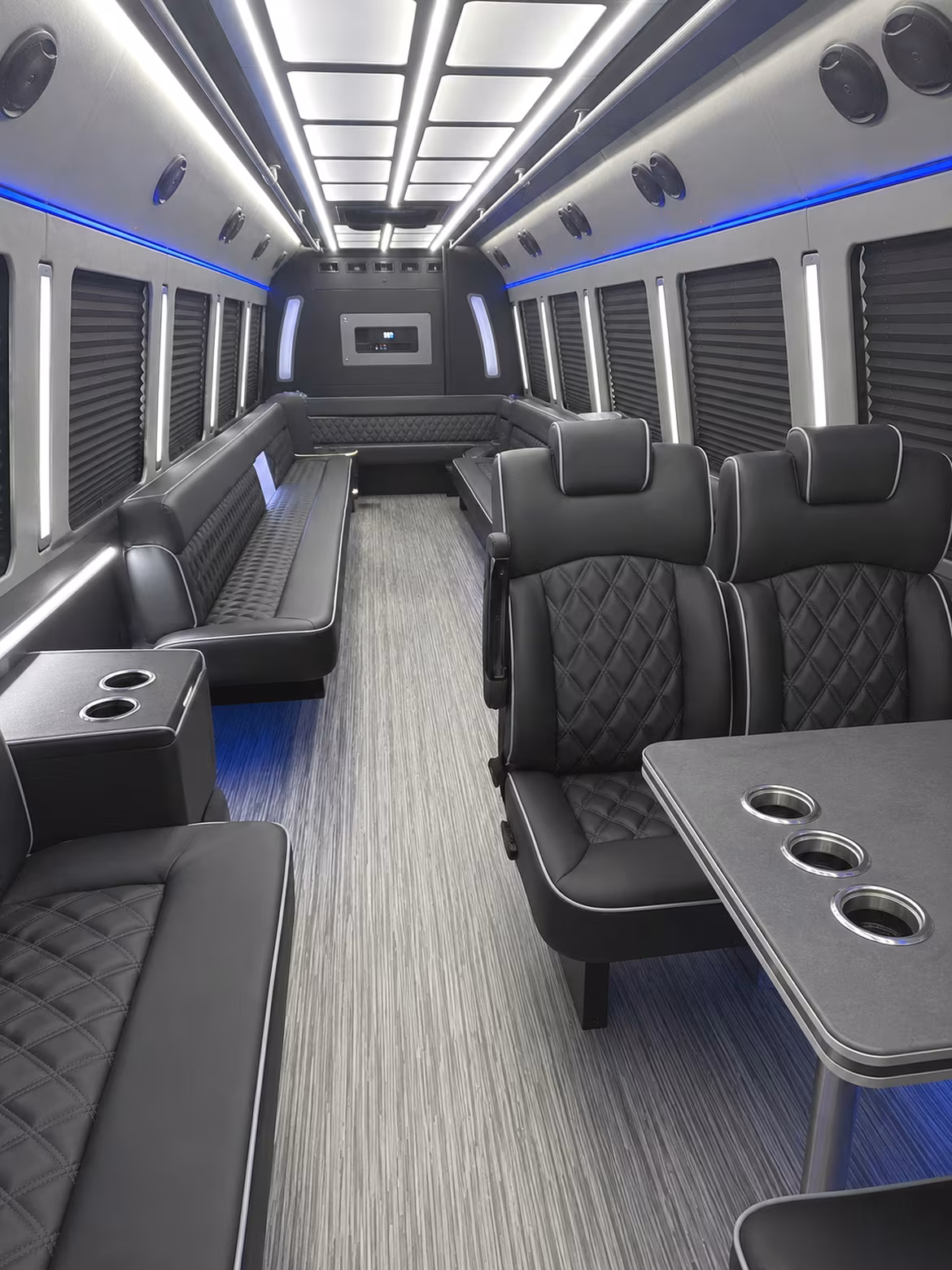burbank 25 passenger party bus inside