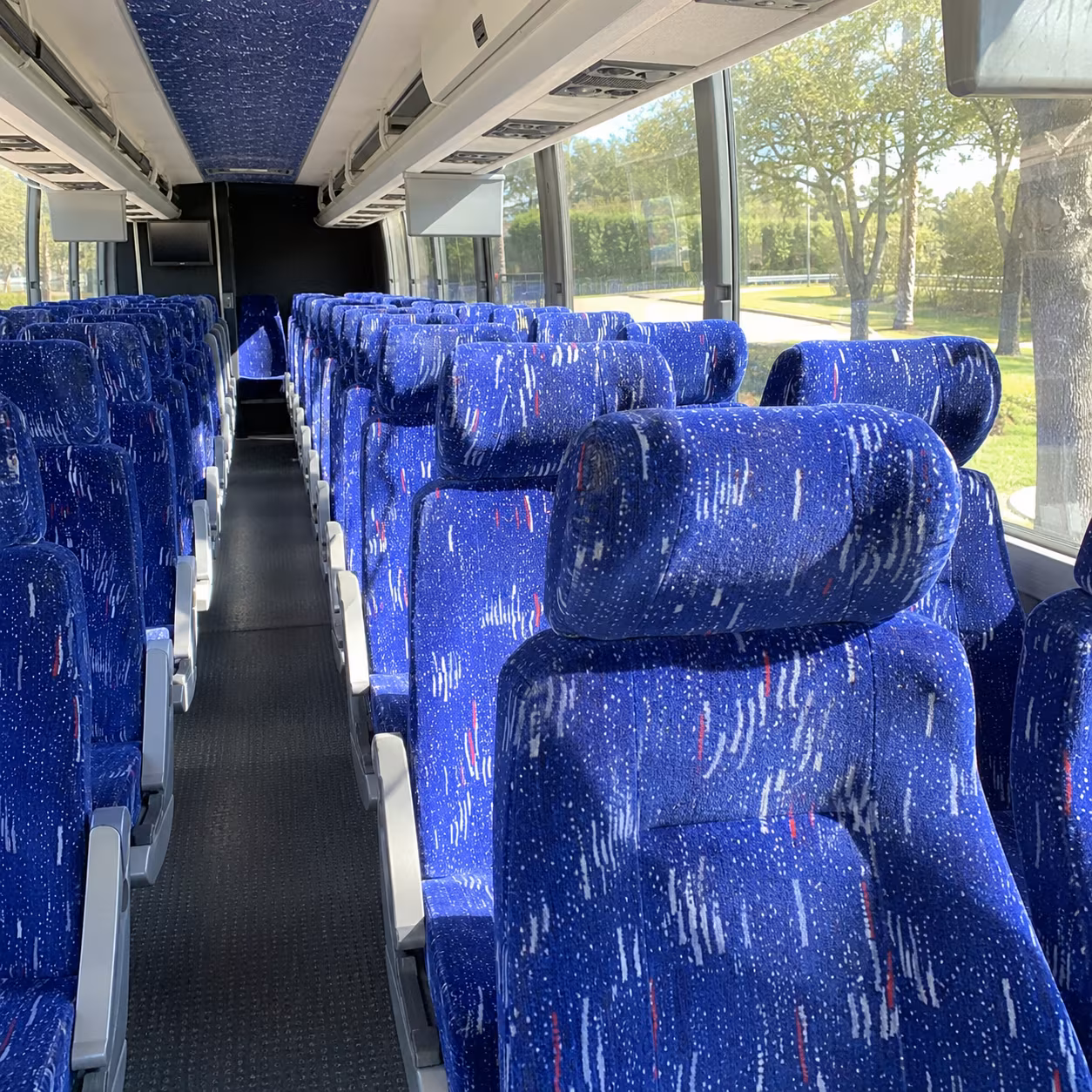 burbank 56 passenger charter bus interior