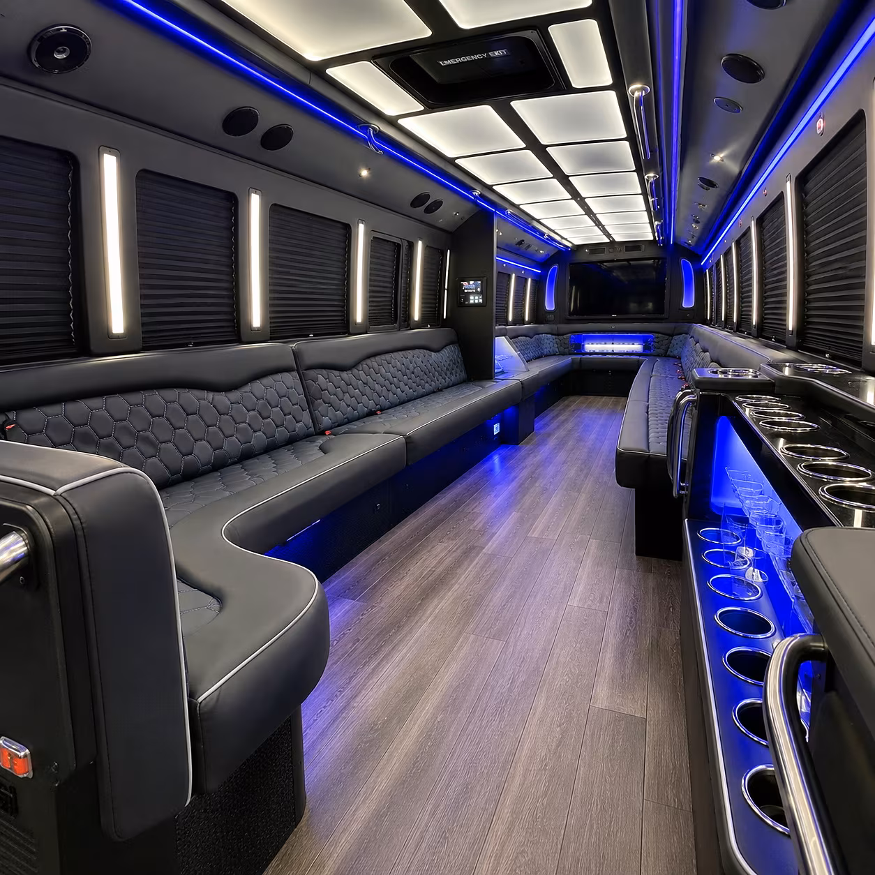 burbank party bus rental interior
